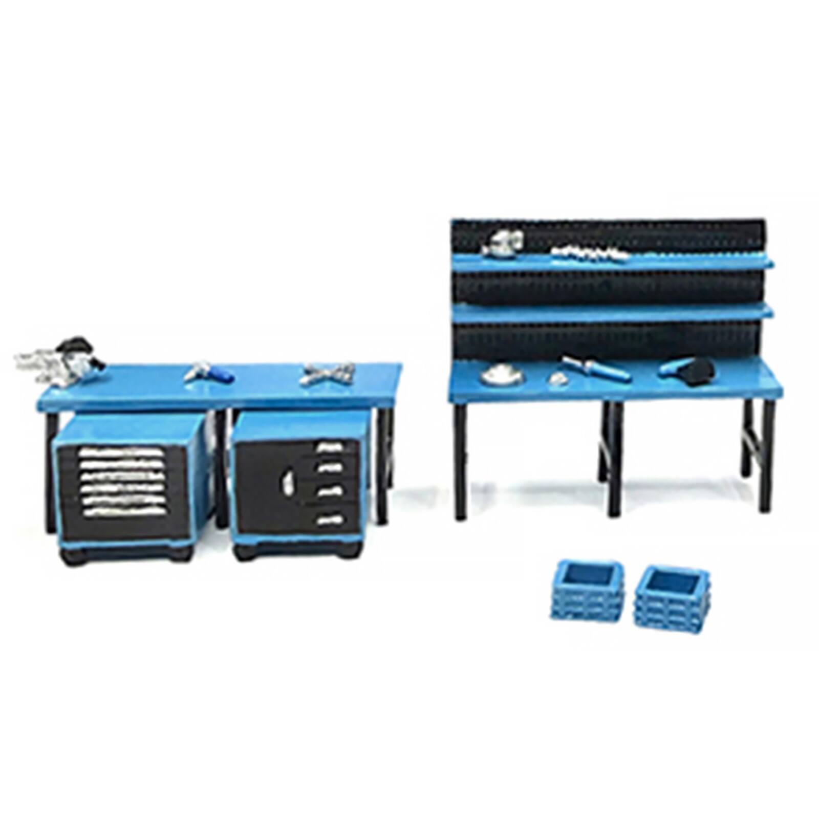Alt View 1. American Diorama - "Metal Tools" Set A Blue of 14 Pieces Limited Edition for 1/64 Scale Models by American Diorama.