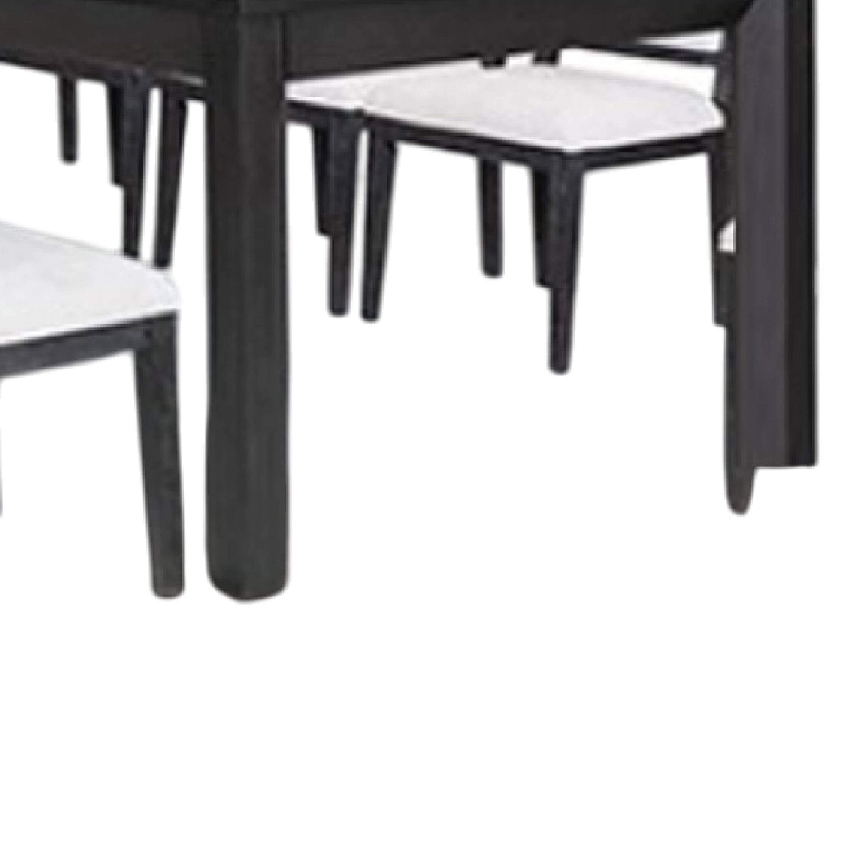Alt View 3. Manhattan Lane - Kizie 9pc Dining Table Set, 94-118 Inch Extendable, Black Wood Chairs - Black, White.