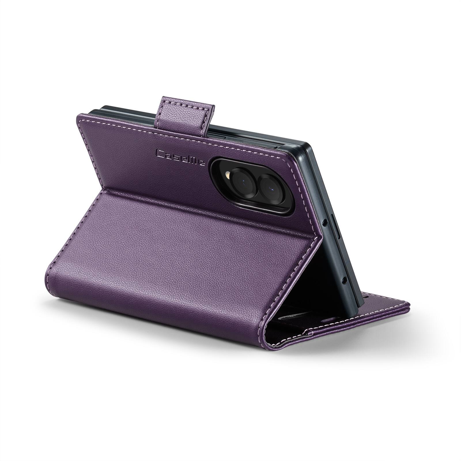 Alt View 7. UUCOVER - For Samsung Galaxy Z Fold8 Wide PU Leather Wallet Case with RFID Blocking Card Holder Cash Slot, Magnetic Folio Cover - Purple.