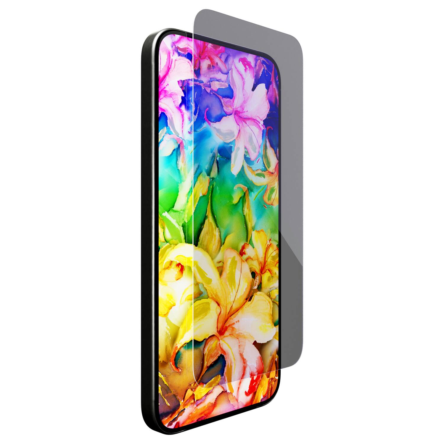 Angle. Cellhelmet - Cellhelmet St-106-c100 Tempered Glass Screen Protector With $100 Coverage (iphone 16 Pro) - clear.