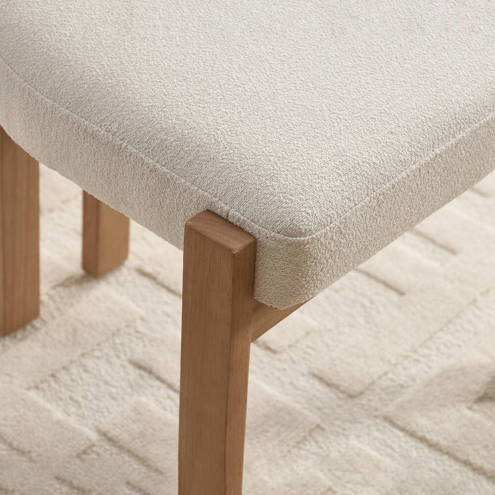 Alt View 10. Loheer - Loheer Wooden Dining Chairs Set of 2 Modern Fabric Upholstered Farmhouse Kitchen Chairs Beige - Beige.