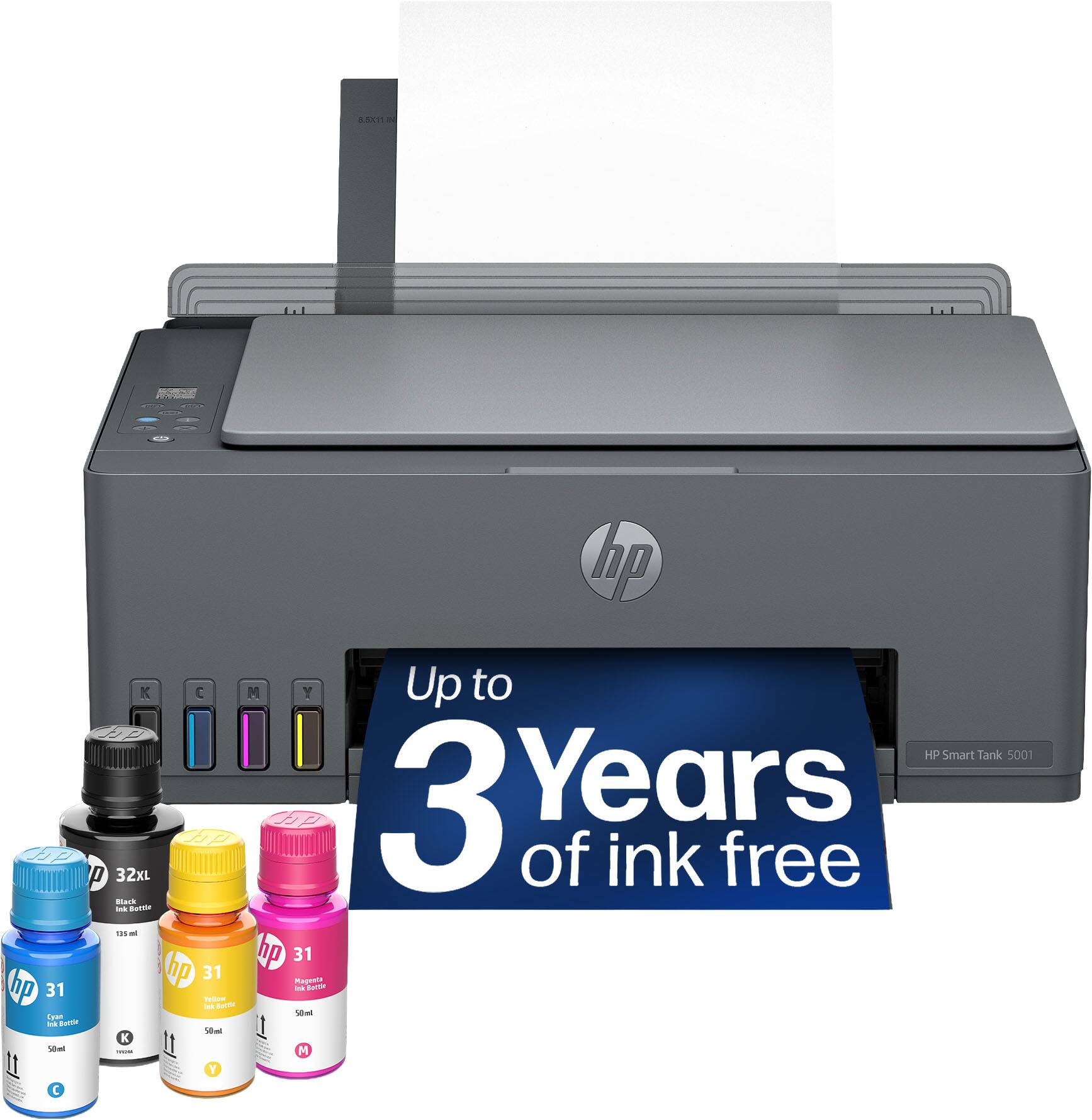 HP Smart Tank 5001  
Up to 3 Years of ink free