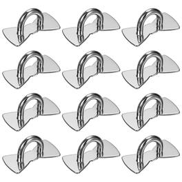 Unique Bargains - Metal Phone Charm Hook 1", 12pcs Adhesive Bow Shaped Finger Grip for Smartphones Keychain Tablet Case Accessories - Silver