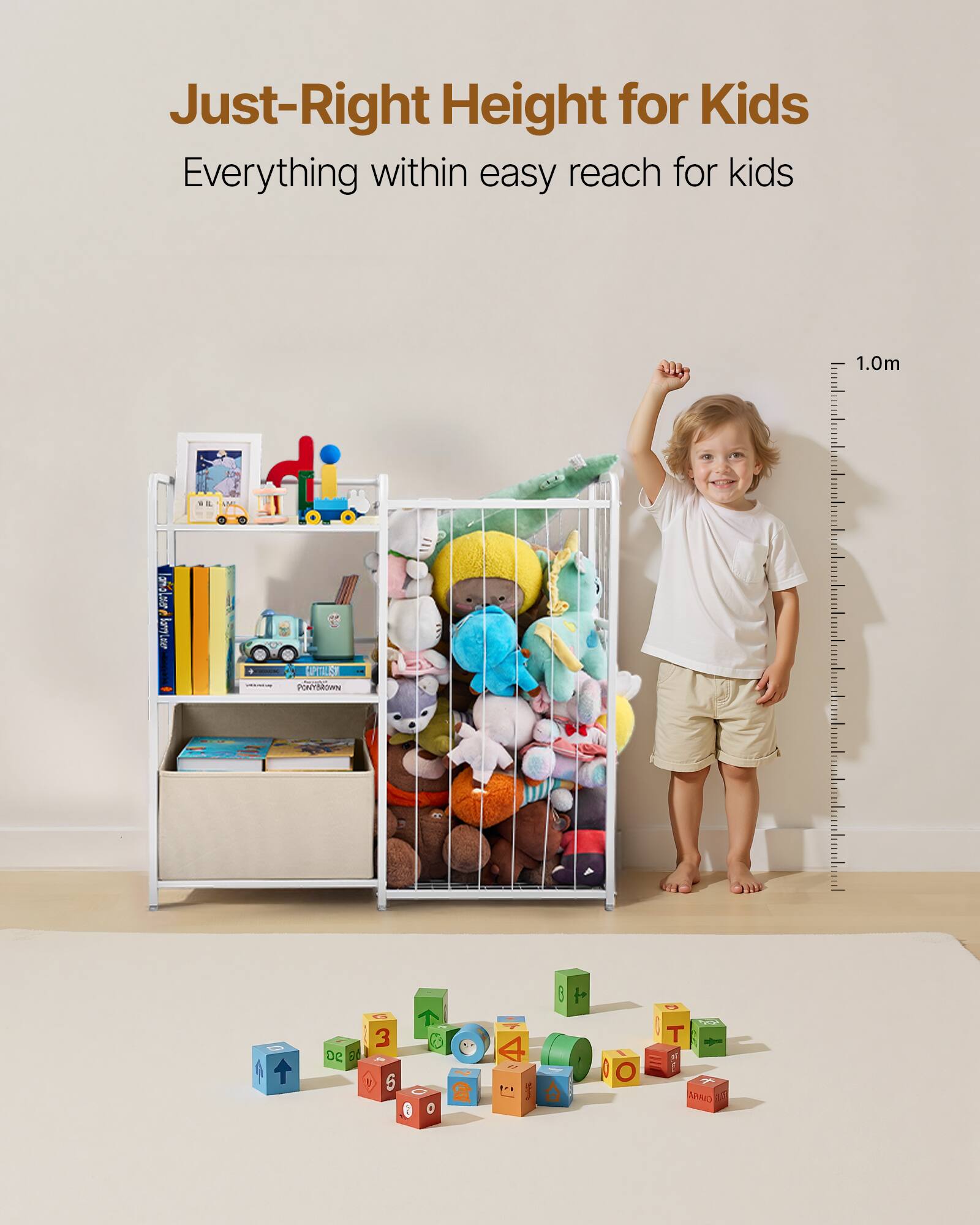 Just-Right Height for Kids  
Everything within easy reach for kids  

1.0m