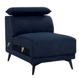 Manhattan Lane - Panie Modular Armless Lounge Chair, Adjustable Headrest - Navy Blue, Black