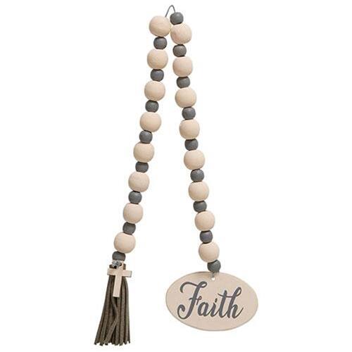 Left. BreeBe - Faith or Love Beaded Garland With Cross Charm 2 Asstd. - Multi.
