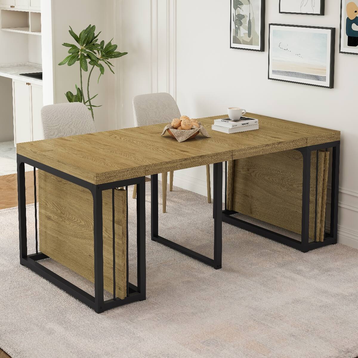 Loheer Extendable Dining Table, Rectangular Table, Seats 2 to 10 People ...