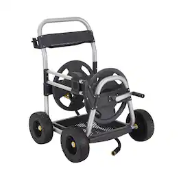 Gorilla - 250 ft. Black/Gray Wheeled Hose Reel Cart