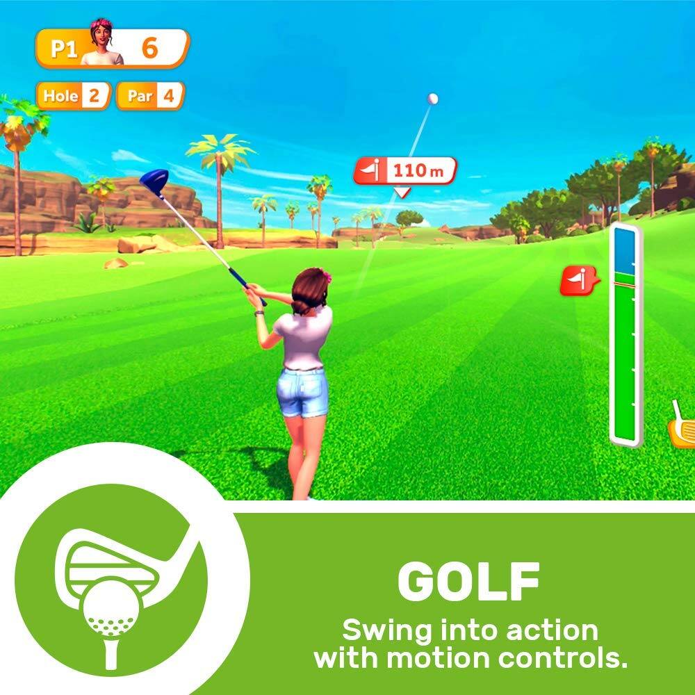 P1 6 Hole 2 Par 4 110 m  
GOLF  
Swing into action with motion controls.