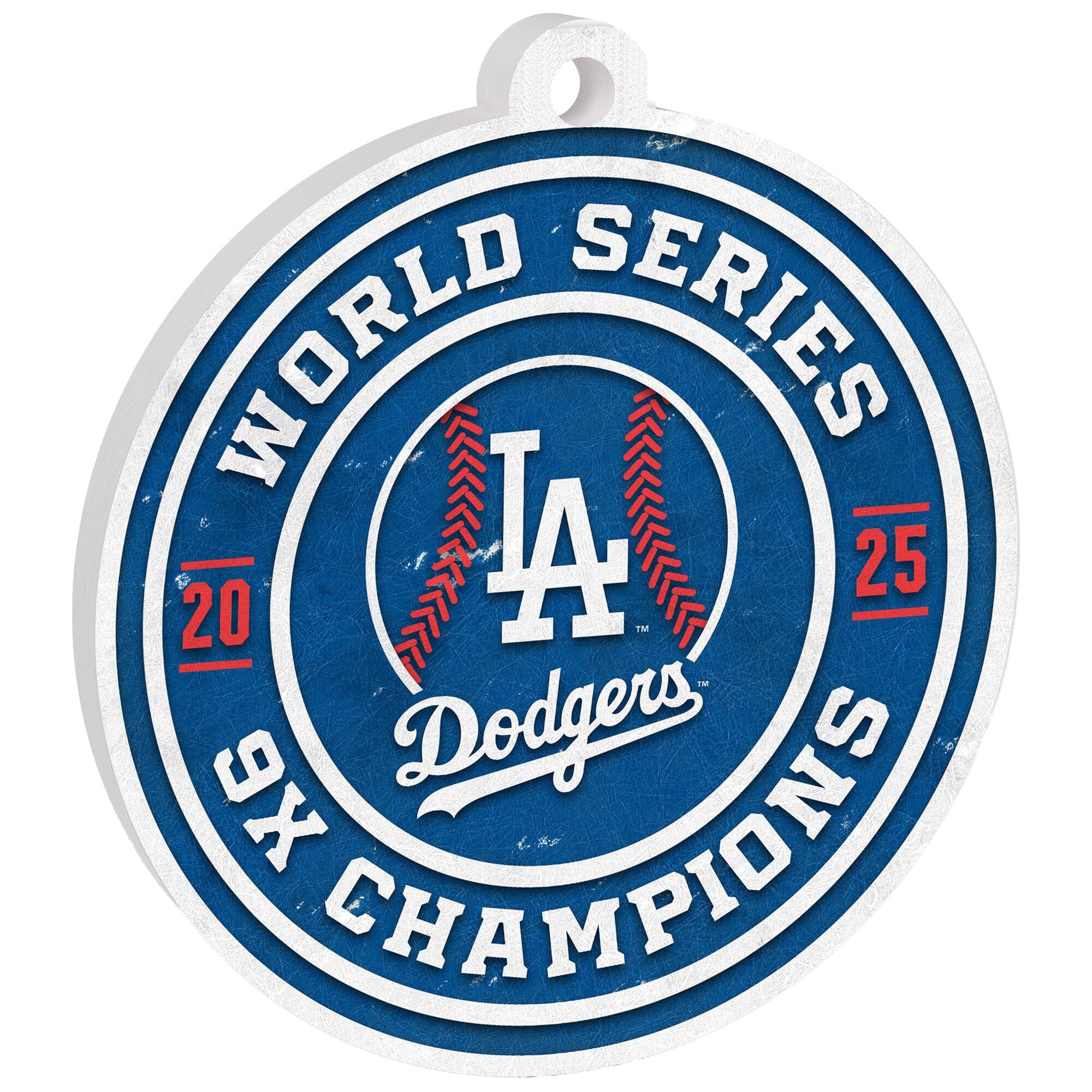 Fan Creations - Los Angeles Dodgers Nine-Time World Series Champions Circular Christmas Tree Ornament - Multicolor