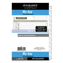 AT-A-GLANCE - 1 Page Per Day Planner Refills 8.5 x 5.5 White Sheets 12 Month Jan to Dec 2026
