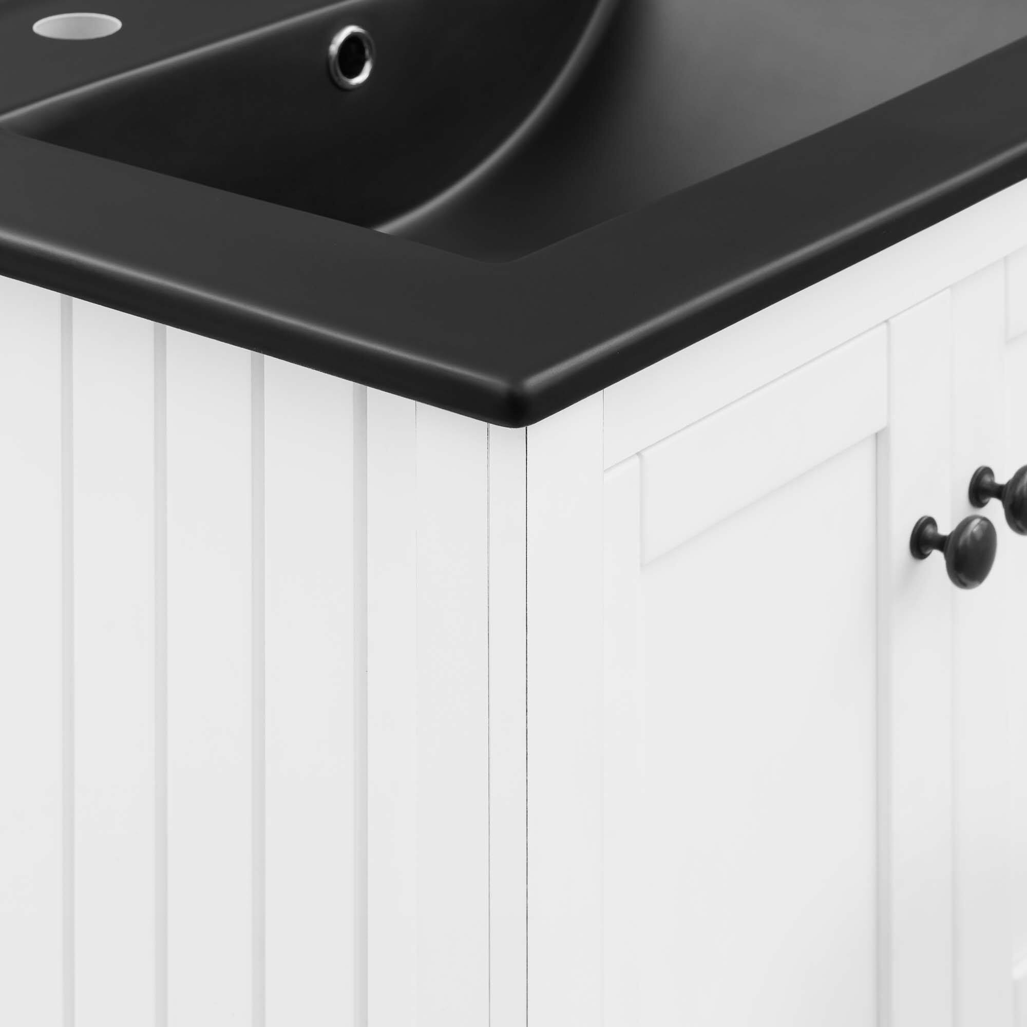 Alt View 6. Modway - Prestige Bathroom Vanity Basin Included - White Black.