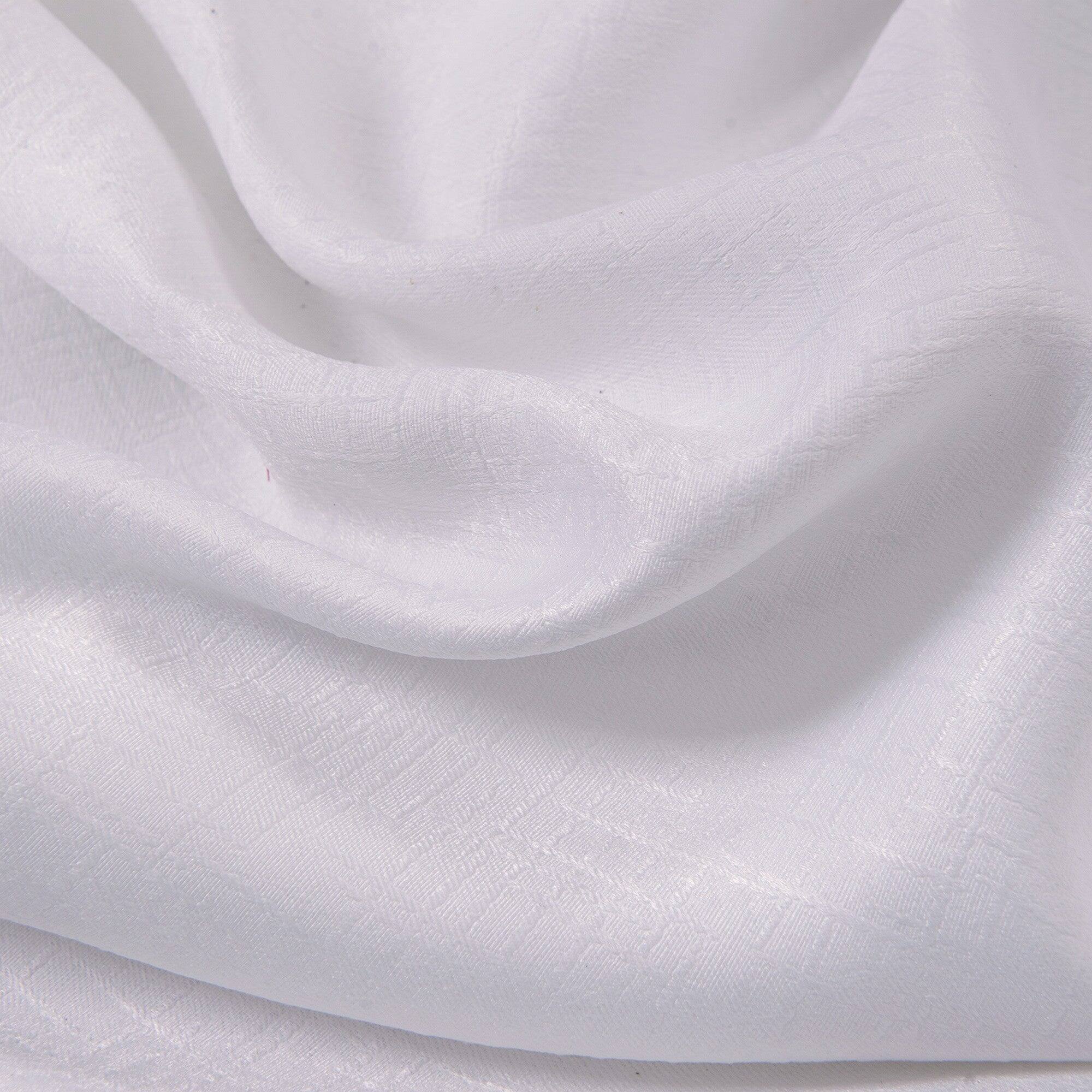 Back. Olivia Gray - Olivia Gray Lynx Matte Embossed Blackout Grommet Curtain Panel in White - white.