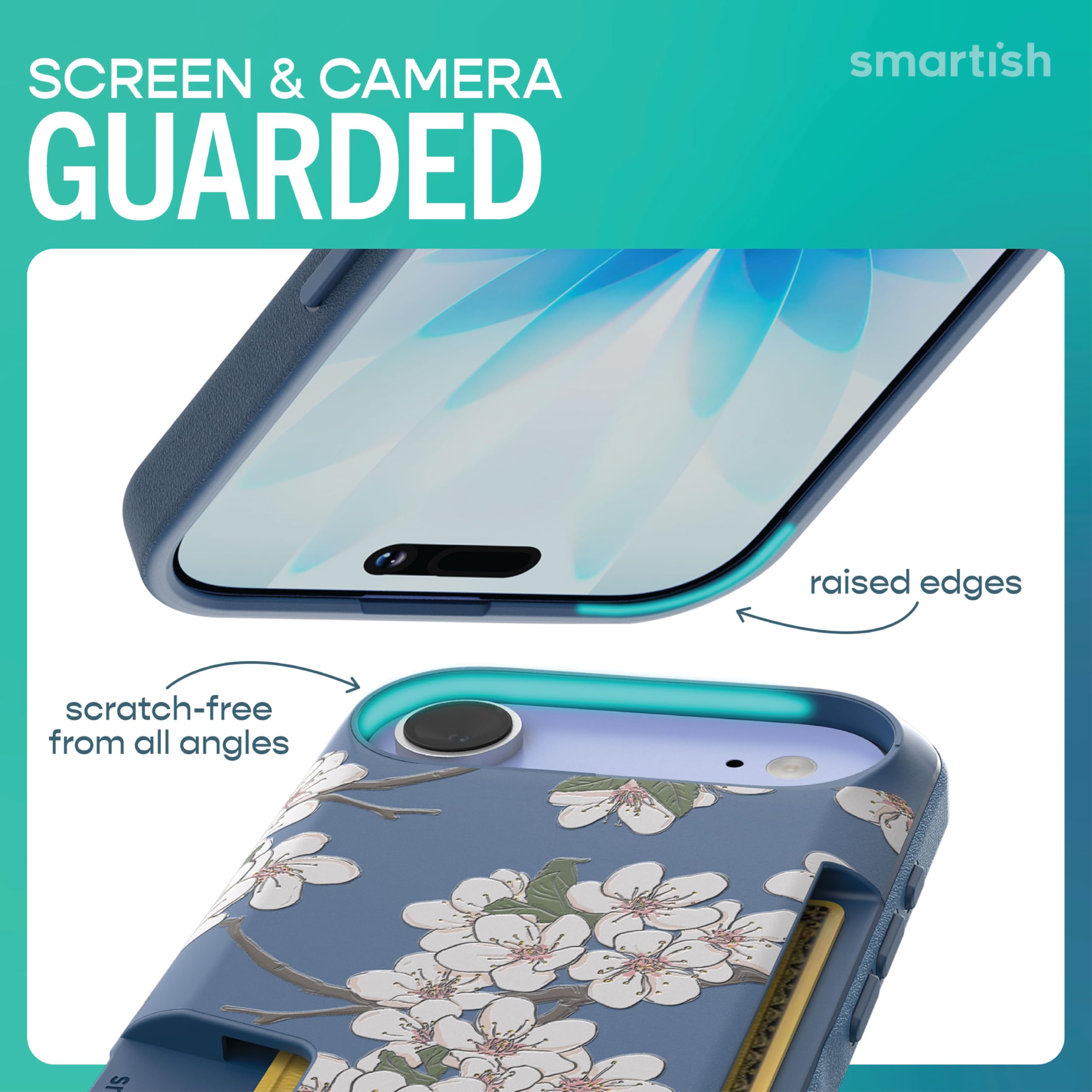 SCREEN & CAMERA GUARDED

smartish

raised edges

scratch-free from all angles