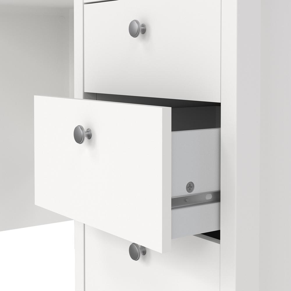 Back. Tvilum - Madrid Home Office Writing Desk with 3 Storage Drawers - White.