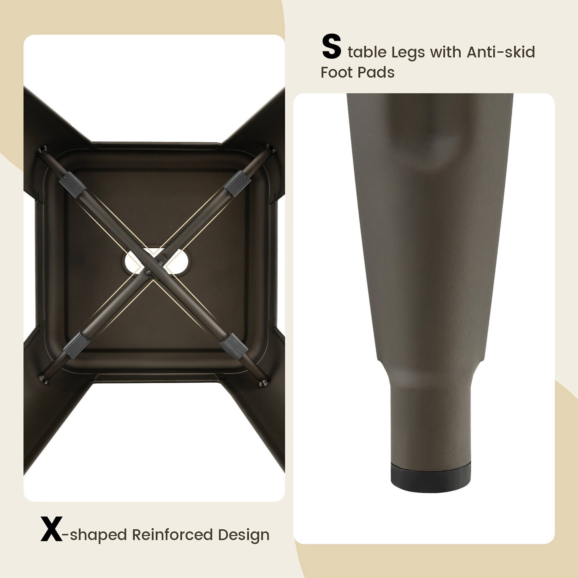 S table Legs with Anti-skid Foot Pads, X-shaped Reinforced Design