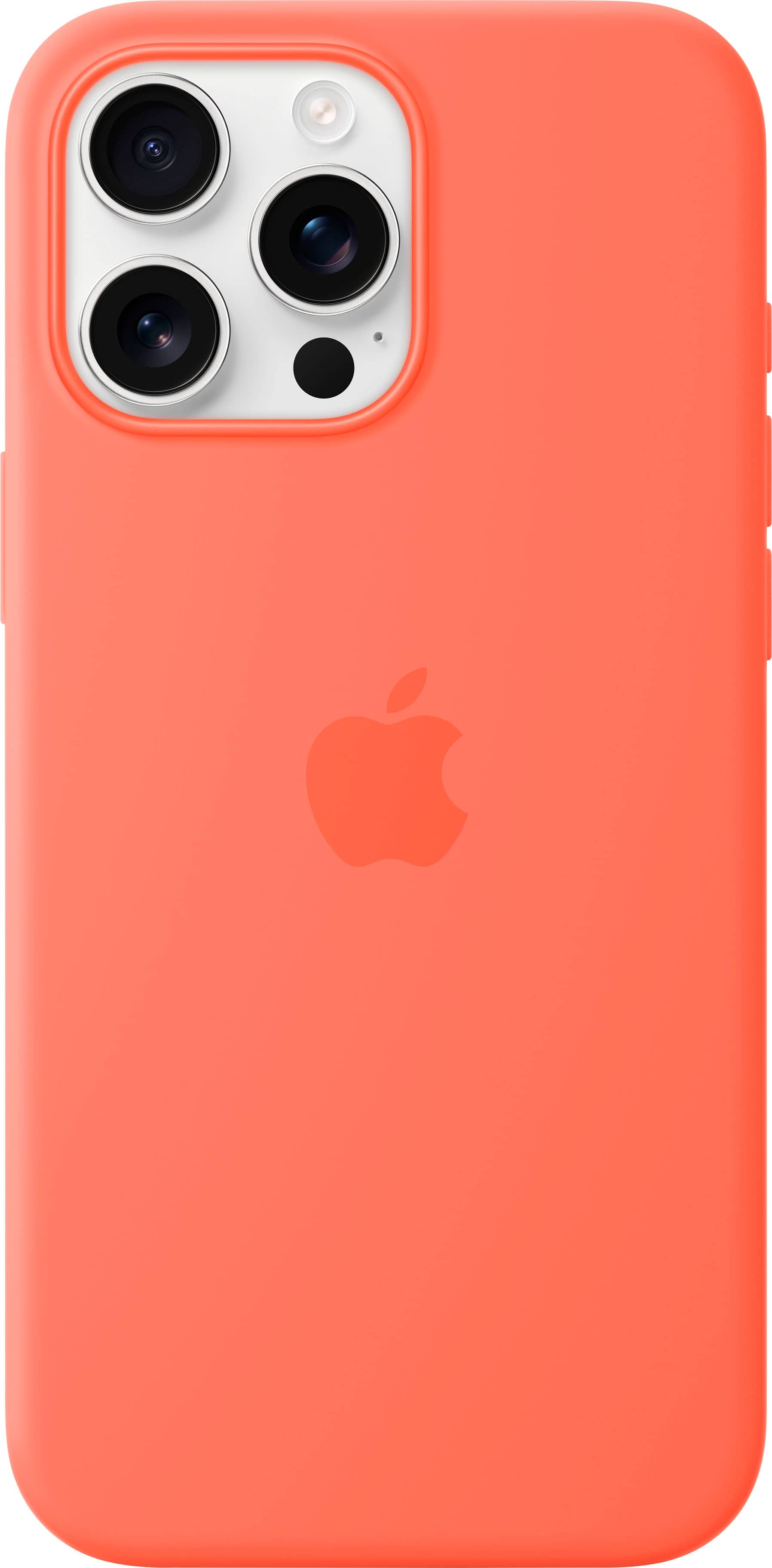 Front. Apple - iPhone 16 Pro Max Silicone Case with MagSafe - Tangerine.