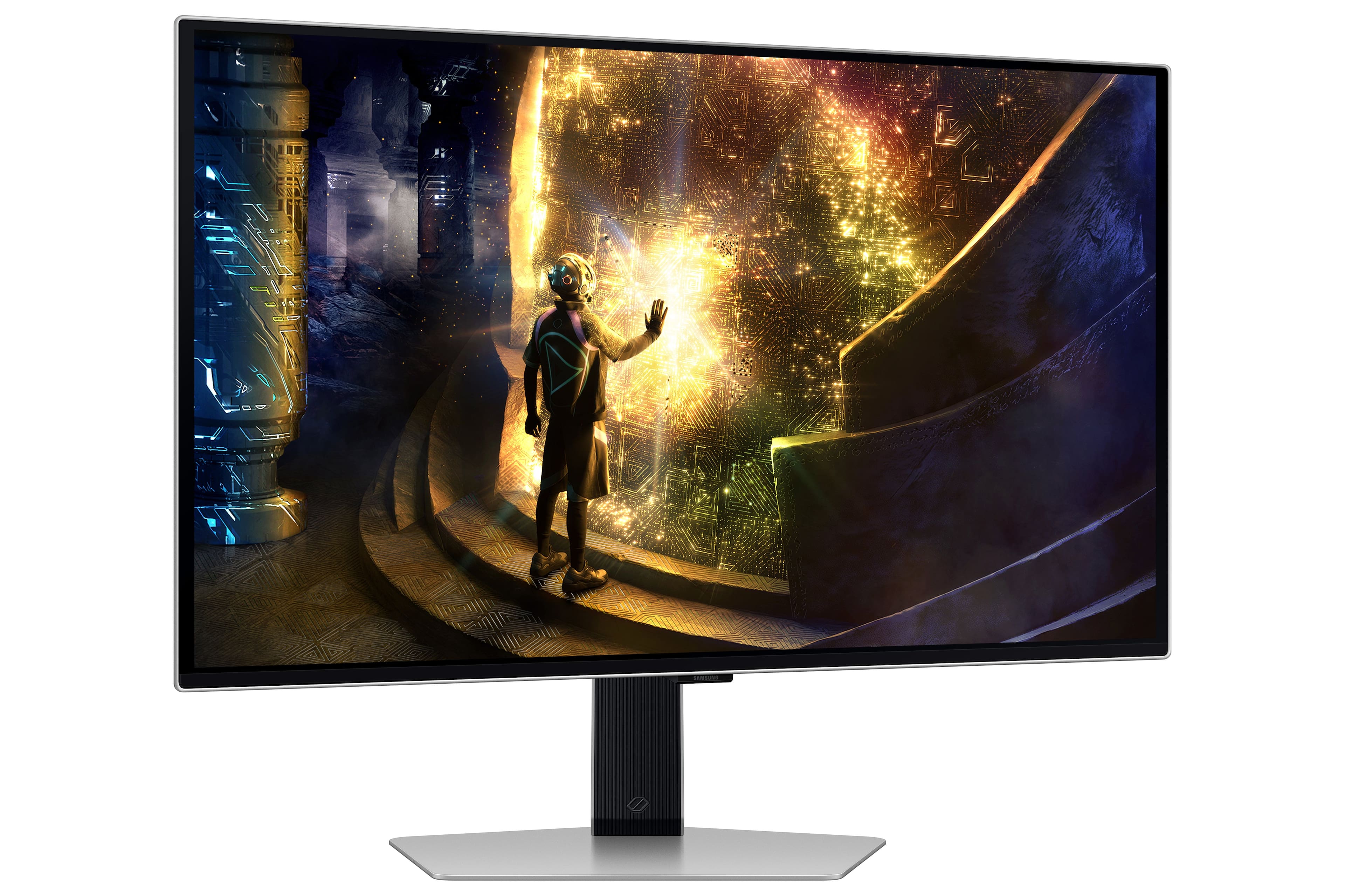 Alt View 13. Samsung - 27" Odyssey OLED G6 (G61S) QHD 240Hz 0.03ms FreeSync Premium Pro and G-Sync Compatible Gaming Monitor with HDR - Silver Metal with Slim Design.
