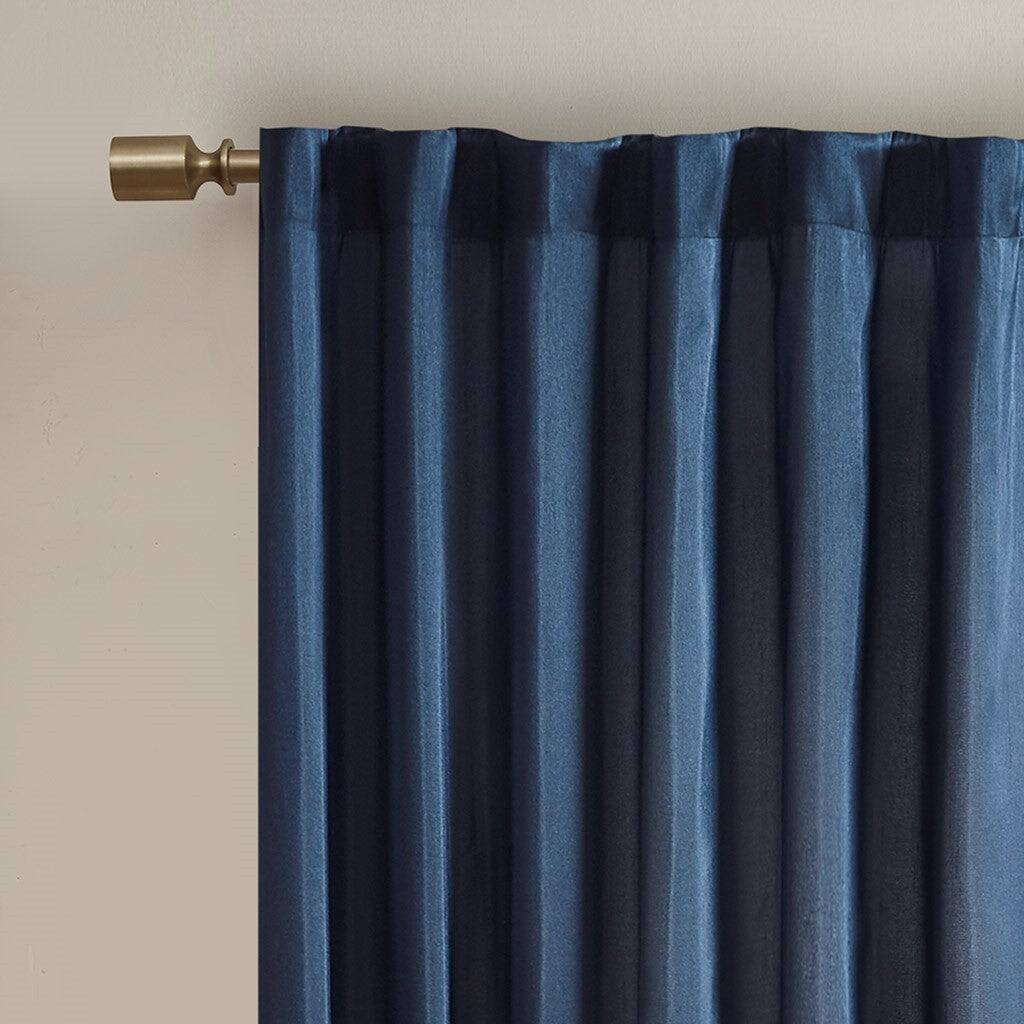 Alt View 2. BreeBe - Curtain Panel(Only 1 Pc Panel) - White+Blue.