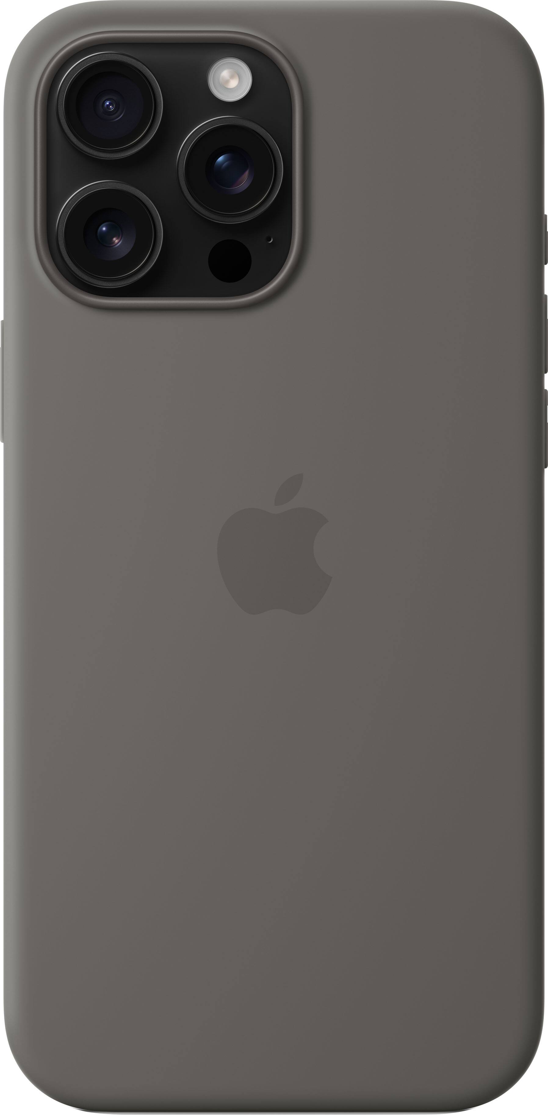 Alt View 13. Apple - iPhone 16 Pro Max Silicone Case with MagSafe - Stone Gray.