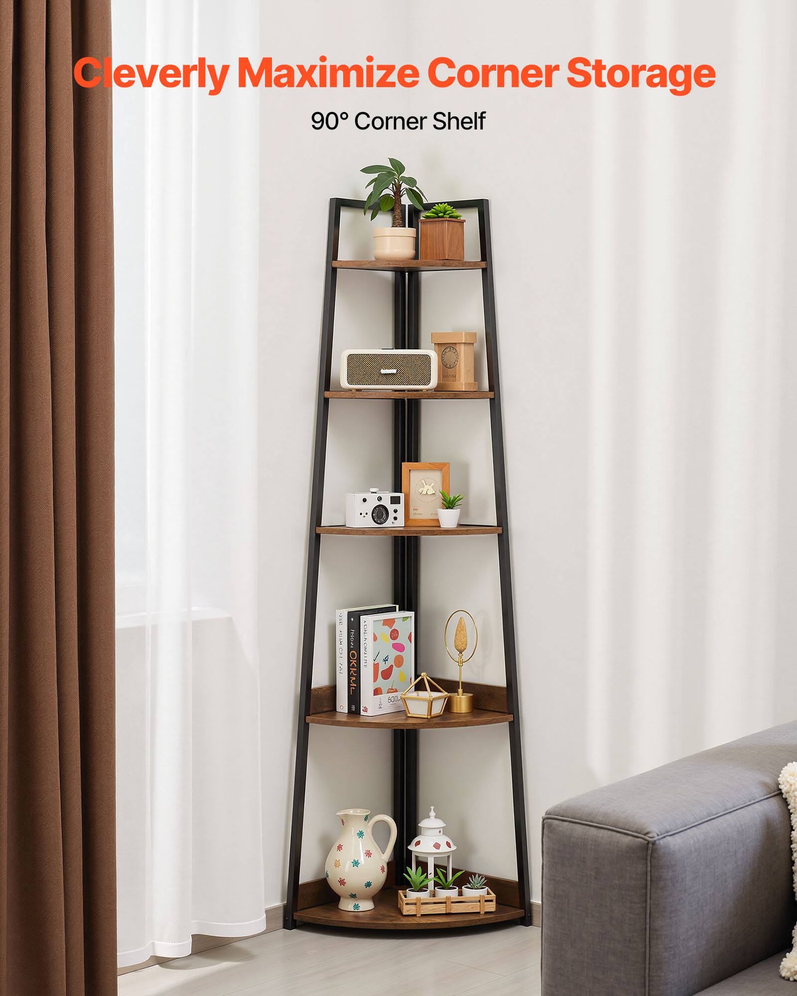 Cleverly Maximize Corner Storage 90° Corner Shelf