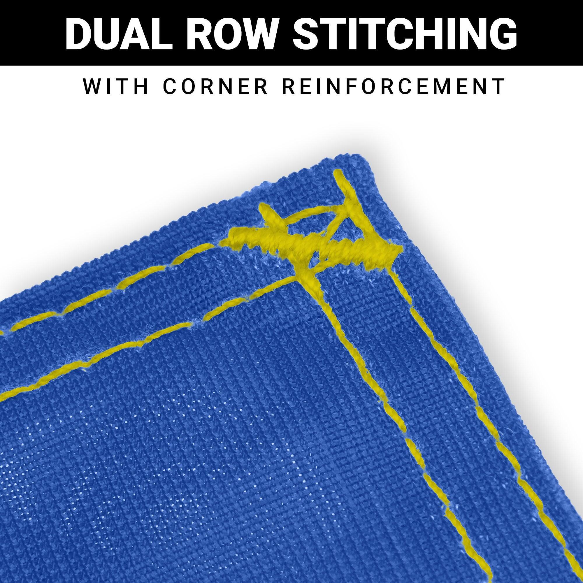 DUAL ROW STITCHING  
WITH CORNER REINFORCEMENT