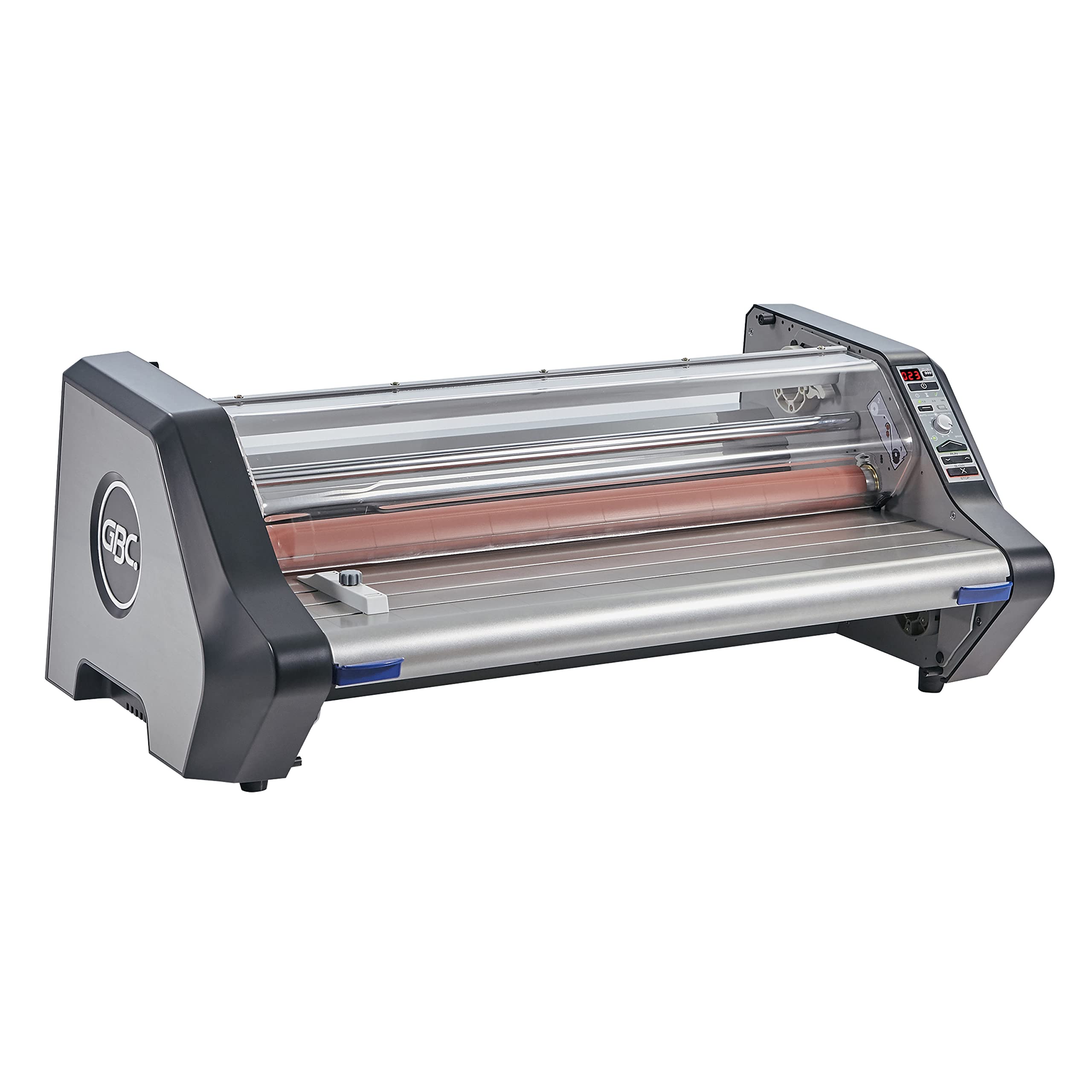 Front. GBC - Ultima 65 Thermal Roll Laminator 27-in Max Width, 10-Min Warm-Up, AutoSpeed, 3 mil Film Compatible - Gray.