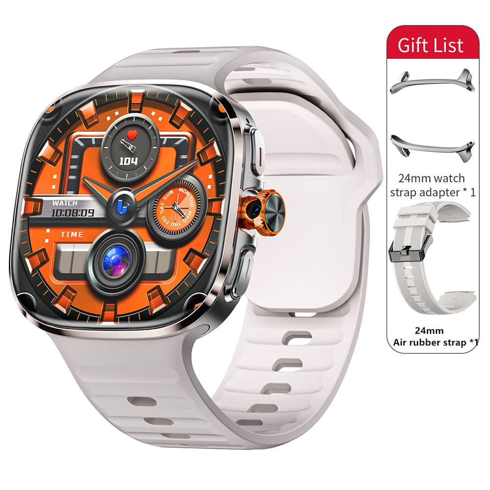 LOKMAT - APPLLP 6 MAX Smartwatch, 3GB RAM 32GB ROM, 2.16" AMOLED Display, 4G/5G LTE, GPS, NFC, Camera, Heart Rate & SpO2 Tracking - Gray - (2025)