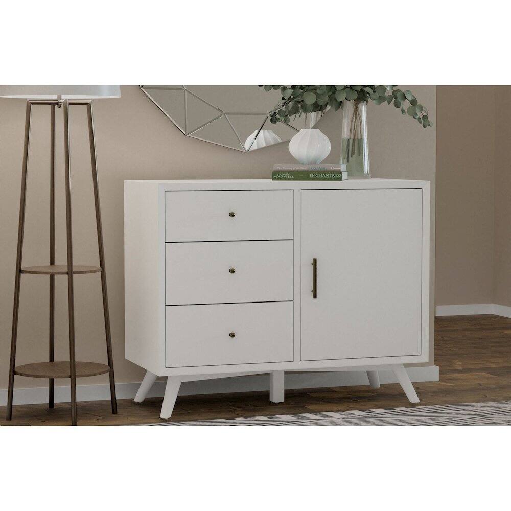Back. Alpine Furniture - Flynn Accent Cabinet - White.