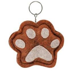 Angle. BreeBe - *Paw Print Tan & Burnt Orange Keychain 2 Asstd. - Tan, Orange.