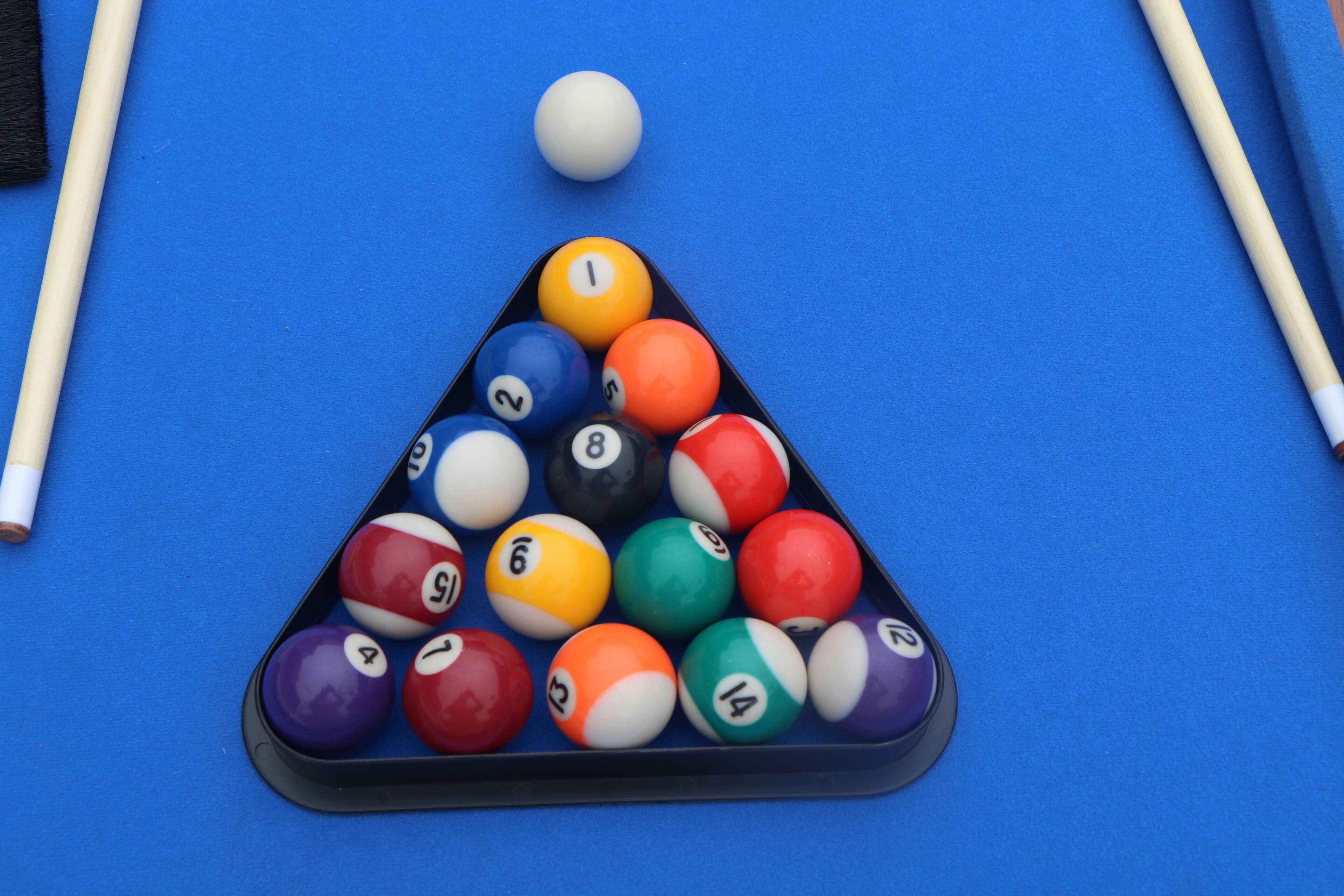 Alt View 8. ELEMENT ACE - 4Ft 3-in-1 Multi Game Table - Combo Set - Billiards/Pool, Glide Hockey & Table Tennis - Brown+Blue.