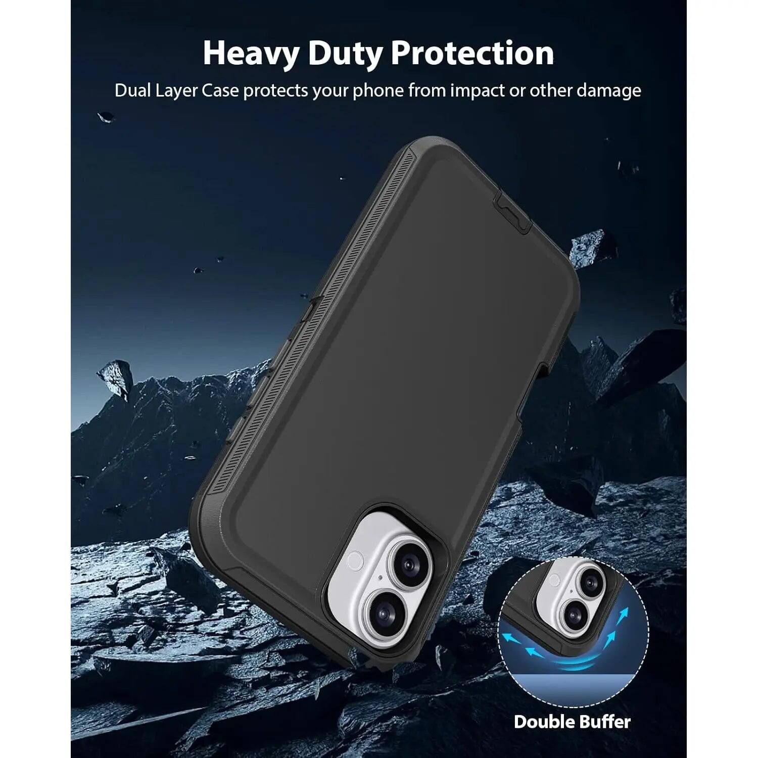 Heavy Duty Protection  
Dual Layer Case protects your phone from impact or other damage  
Double Buffer