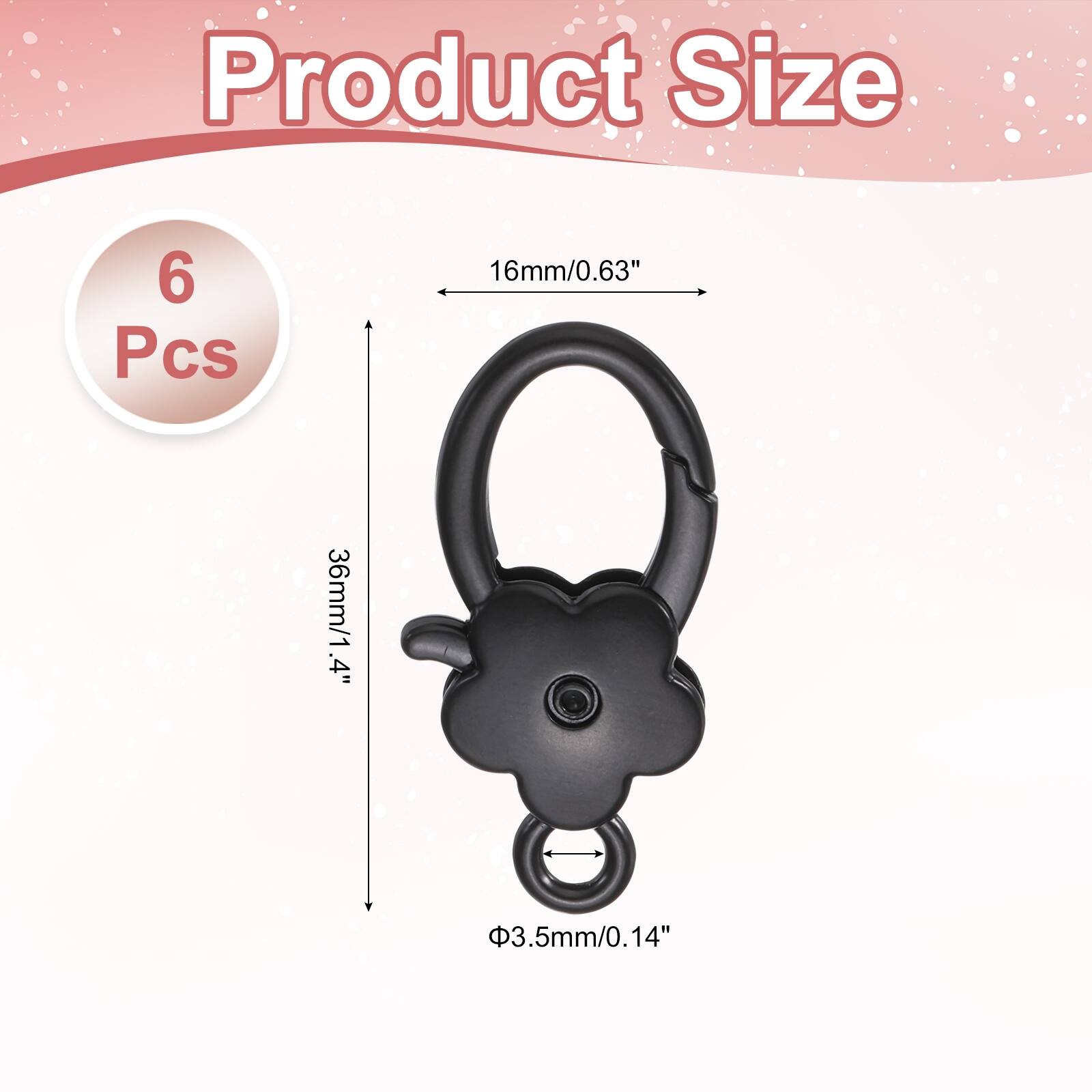 Product Size: 6 Pcs, 16mm/0.63", 36mm/1.4", 3.5mm/0.14"