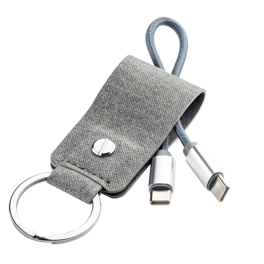 TYLT - Keychain USB-C To USB-C Portable Keychain Cable - Gray