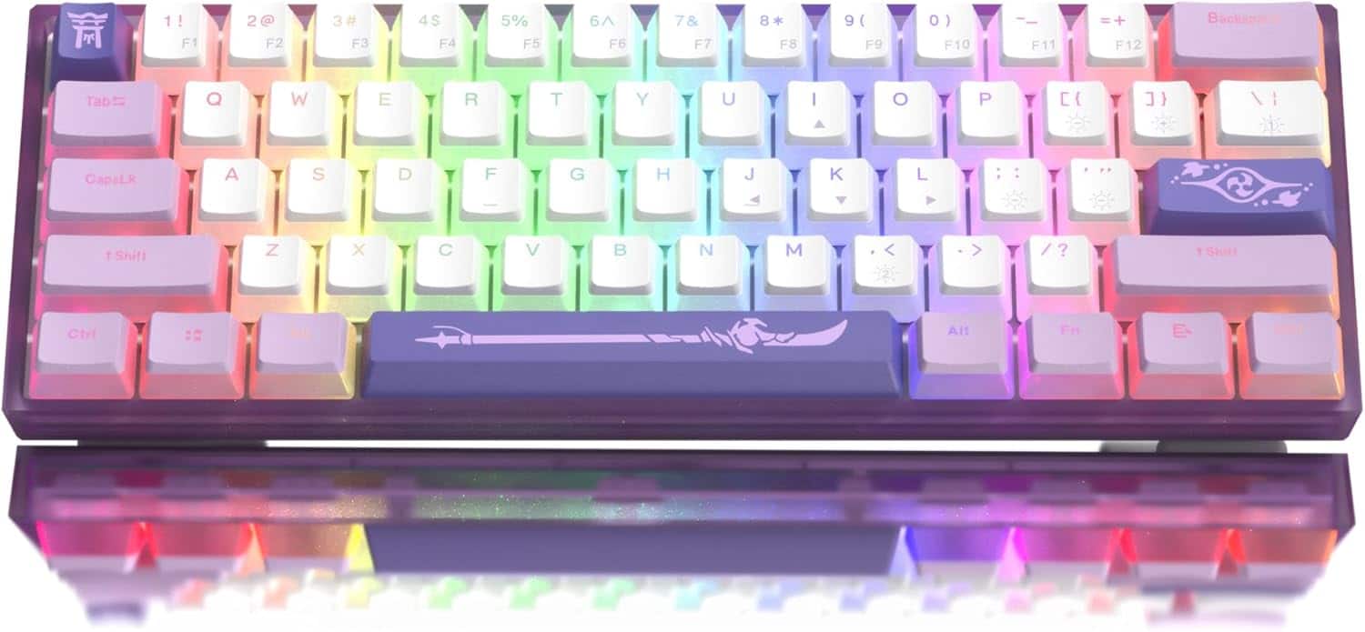 Womier - 60% Keyboard,WK61 V2 Mechanical RGB Wired Gaming Keyboard - Purple