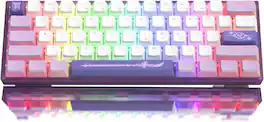 Womier - 60% Keyboard,WK61 V2 Mechanical RGB Wired Gaming Keyboard - Purple