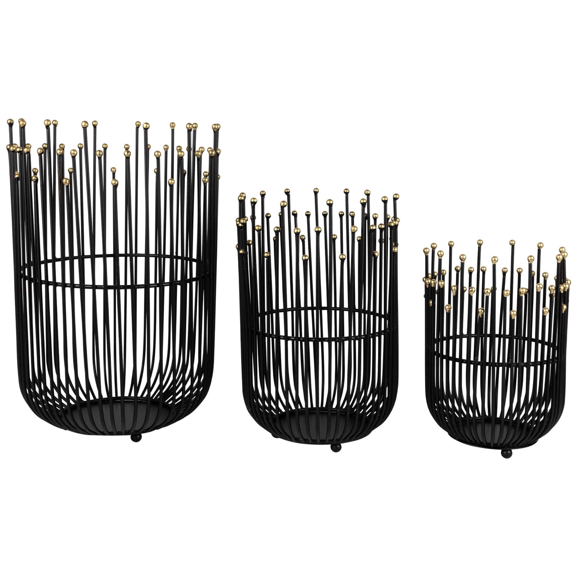 Northlight - Medieval Style Iron Pillar Candle Holders - 12.75" - Set of 3 - Black