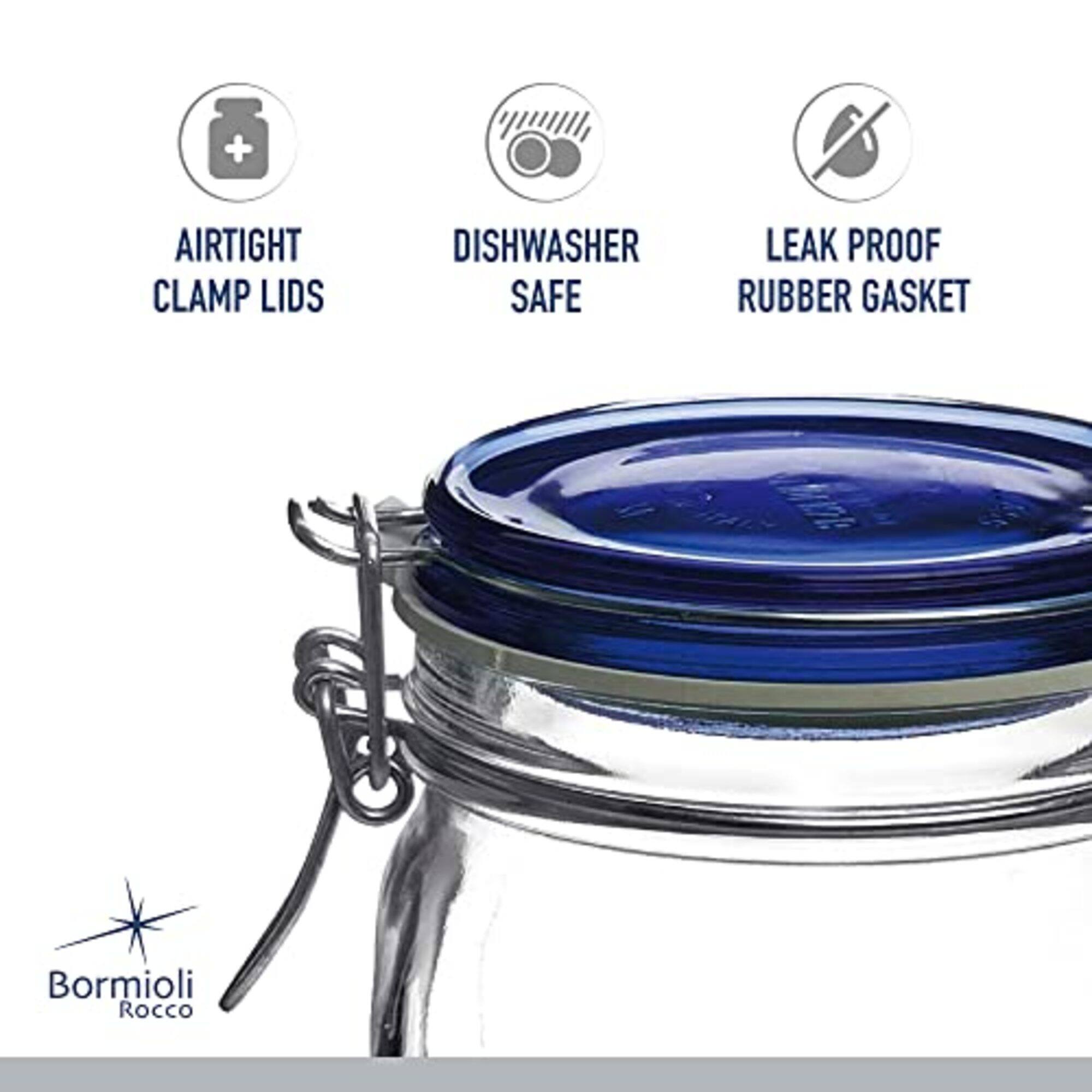 Airtight Clamp Lids Dishwasher Safe Leak Proof Rubber Gasket Bormioli Rocco