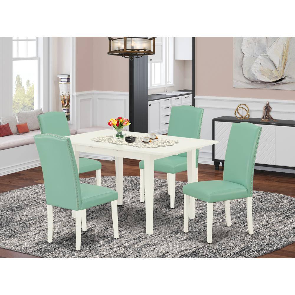 Left. East West Furniture - Dining Table- Parson Chairs - Brown.