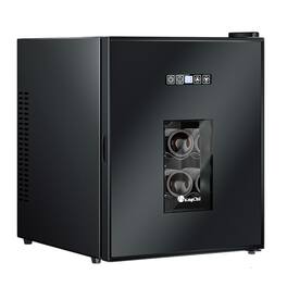 KingChii - 16-Bottle Thermoelectric Wine Cooler Refrigerator with Advanced Cooling Technology and Glass Door - Black