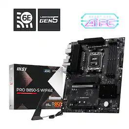 MSI - PRO B850-S WIFI6E(Socket AM5) AMD B850 ATX DDR5 Wi-Fi 6E Motherboard - Black