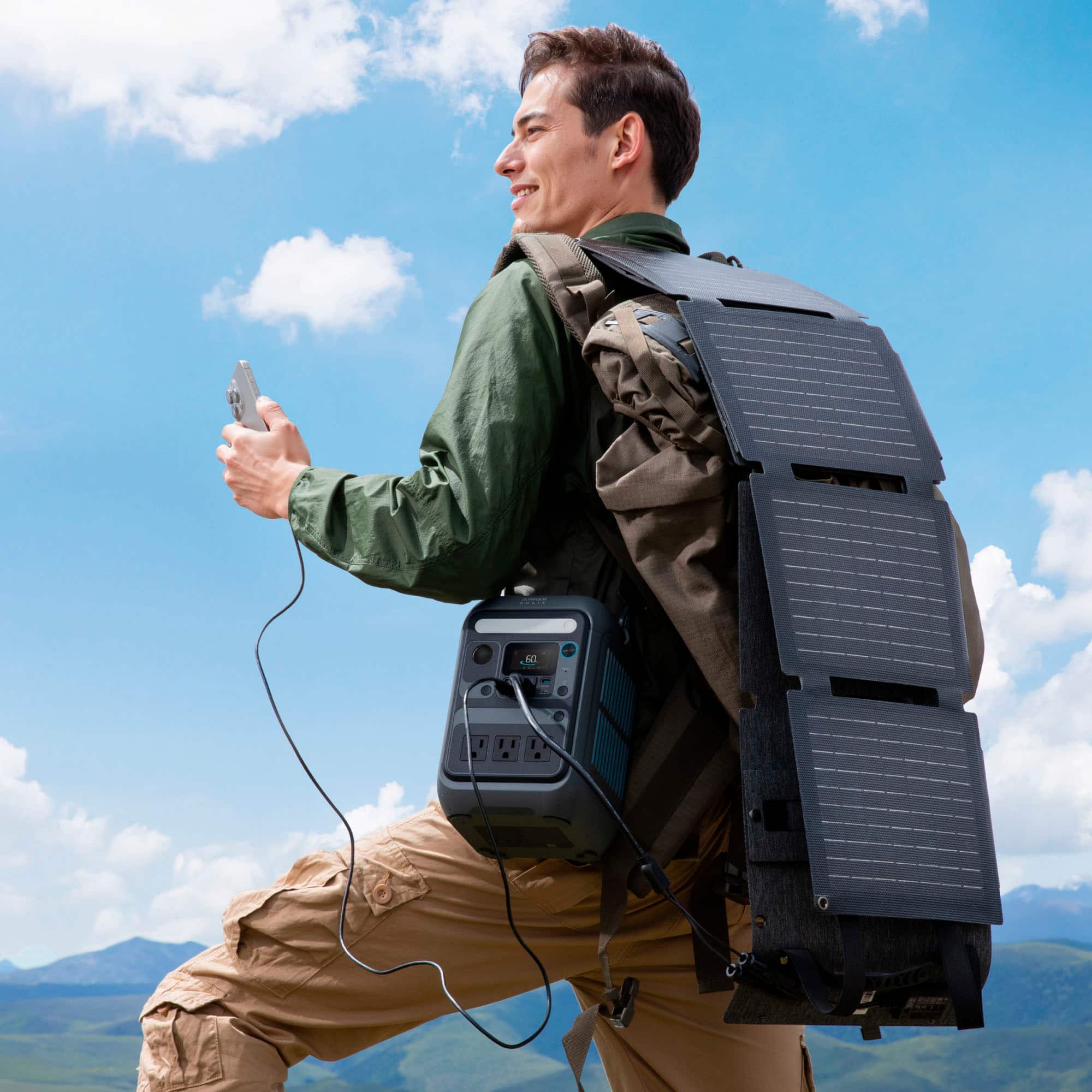 Alt View 17. Anker - SOLIX C300X Portable Power Station (90,000mAh) with Fast Charge (288 Wh Capacity) - Black.