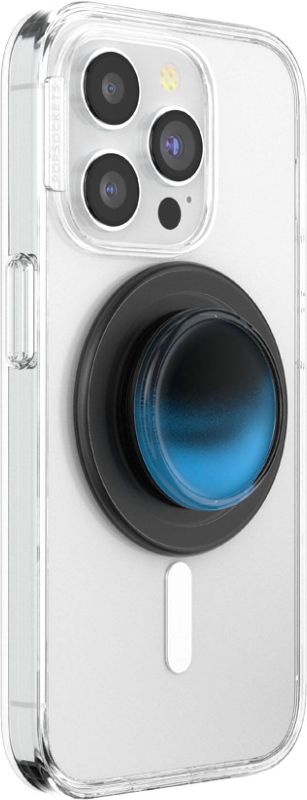 Angle. PopSockets - MagSafe PopGrip Universal Magnetic Grip & Stand with Adapter Ring for Cell Phones - Tidepool Night Tide.