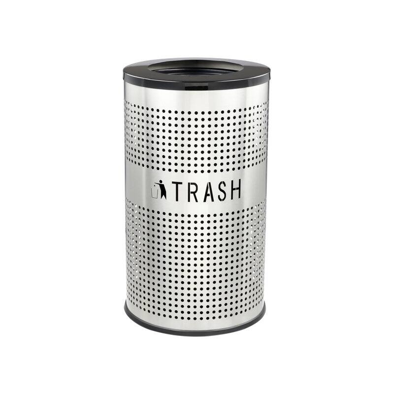 Alpine Industries 26 Gallon Perforated Recycling Trash Can with Lid and ...