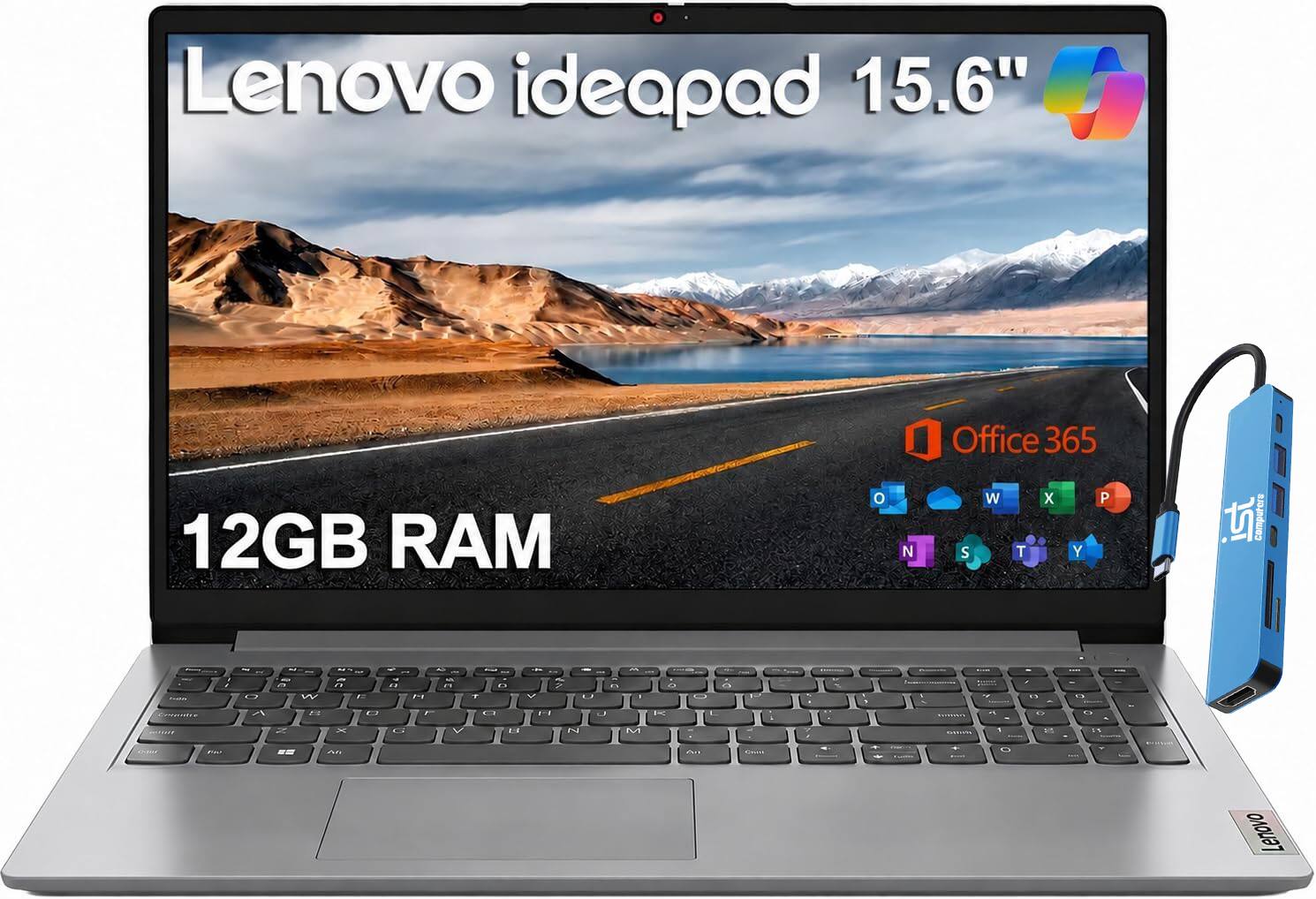 Lenovo ideapad 15.6"  
Office 365  
12GB RAM