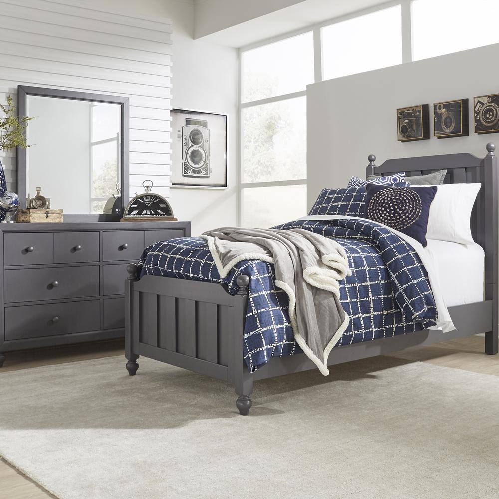 Alt View 2. Liberty Furniture Industries - Cottage View Twin Panel Bed in Dark Gray - Gray.