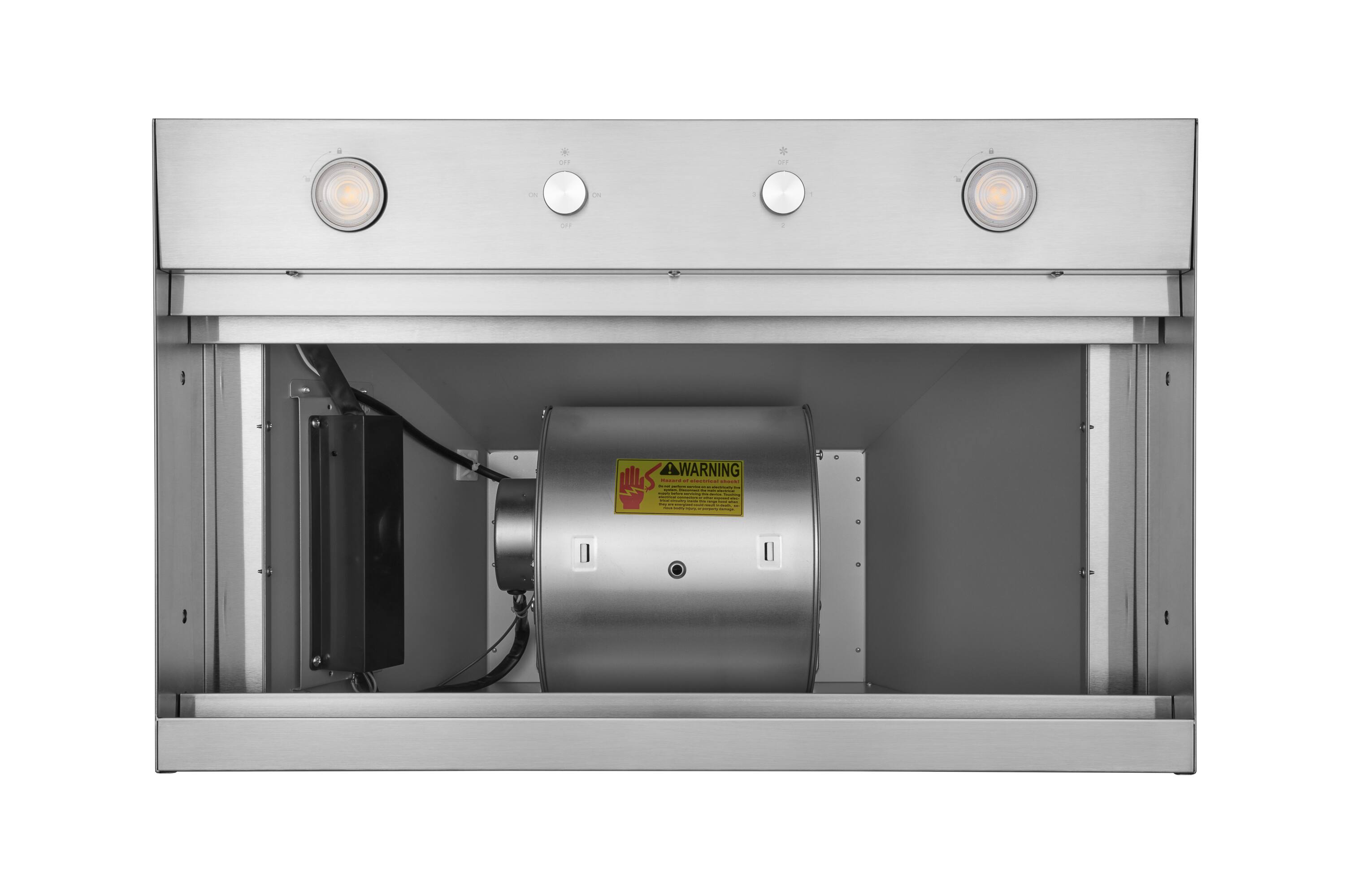 Alt View 2. Hauslane - Hauslane Range Hood Insert ,Stainless Steel Built-In Range Hood with 3-SPEED Dual Control Knobs - Stainless Steel.