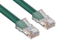 Cable Leader - Cat 5e Ethernet Cable, Non-Booted 24 AWG RJ45 Patch, Gigabit for Patch Panel, Switch, Server Rack, Router - Green