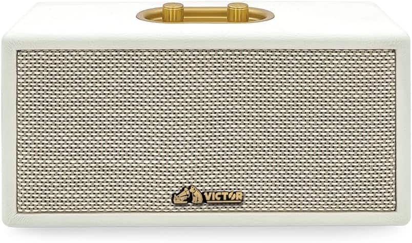 Front. Victor - Victor VAS-3003 Portable Bluetooth Speaker with Radio and USB Reader - Cream - White.