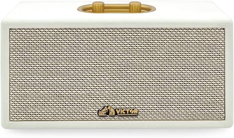 Victor - VAS-3003 Portable Bluetooth Speaker with Radio and USB Reader - Cream - White